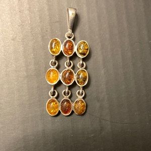Sterling Silver Amber Pendant